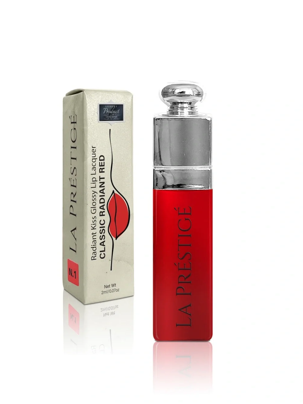 La Prestige 4-Piece Liquid Lip Gloss Set — Red, Coral, Pink, Orange